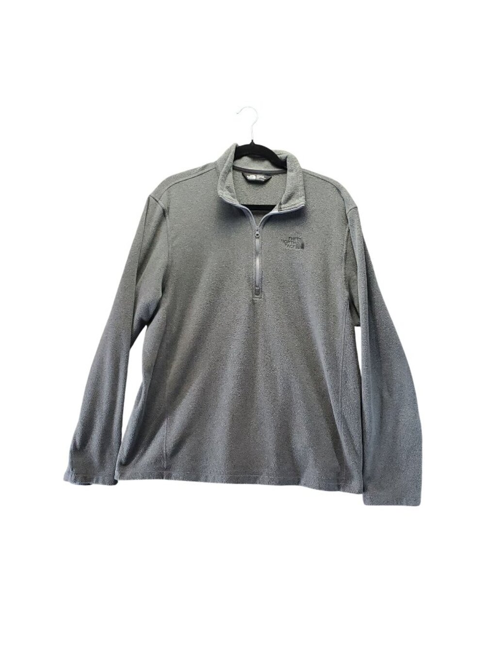 The North Face Sweater Mens Large Gray 1/4 Zip Fleece Pullover Reliable Warm
